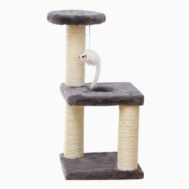 Transfronterizo pequeño gato escalada marco de seda vertical tres columnas de tres capas columna de garra de gato de tamaño medio simple gato salto plataforma gato agarre juguete