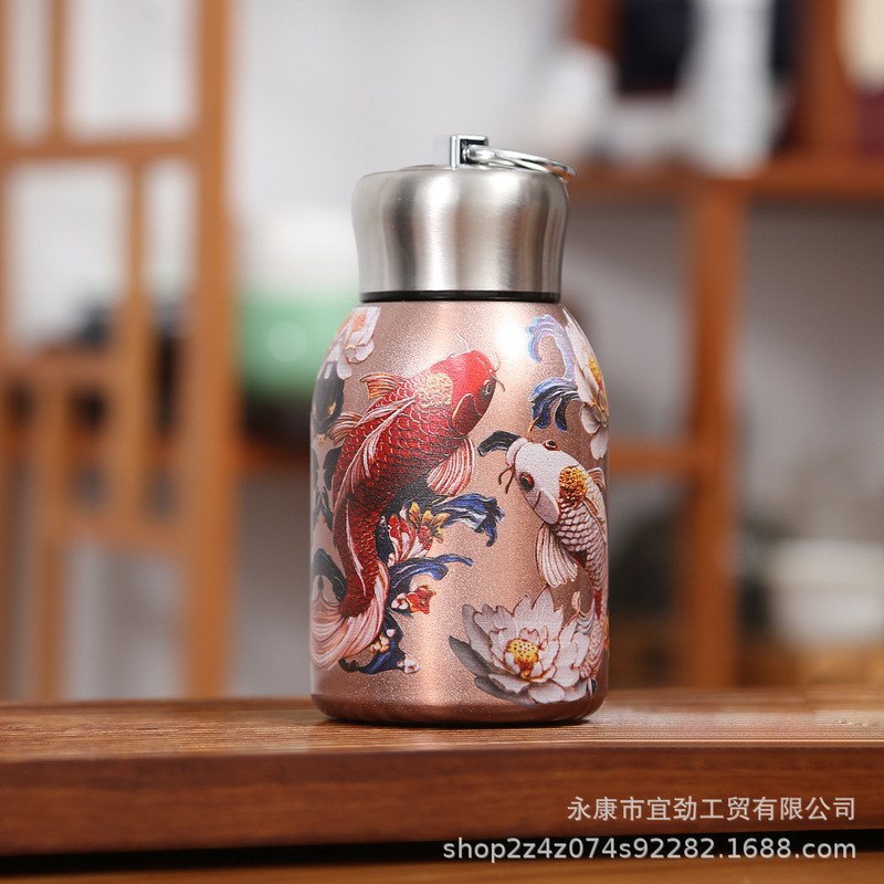 爆款新中式小胖丁保温杯316简约保温水杯拉环网红迷你口袋杯批发|undefined