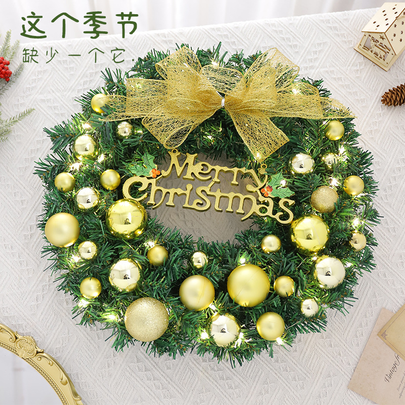 Cruz-frontera Amazon popular guirnalda de Navidad de ratán 40/50/60cm Navidad decorativa Garland puerta colgante escena