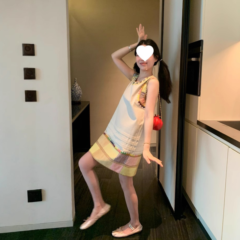 【MS 5/28新品】玛格丽特敲重工游牧风刺绣棉麻背心裙