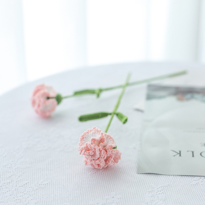 완성 된 그라디언트 고기 가루 카네이션 단일 잎 무작위