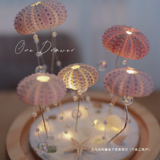 One drawer dream shell sea urchin water mother lamp night light ornaments diy material bag birthday gift