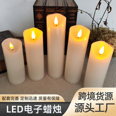 跨境石蜡电子蜡烛水滴头白色外壳结婚烛光氛围装饰遥控电子蜡烛灯