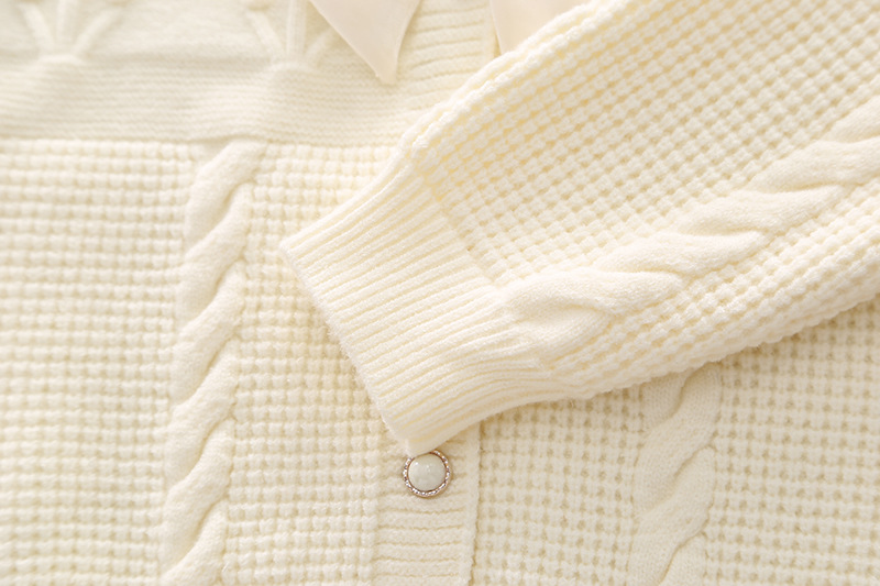 2023 neue kinder frauen Schatz Pullover Mädchen Gestrickte Bogen Rock Zwei Stück Set Modische_voghion.com