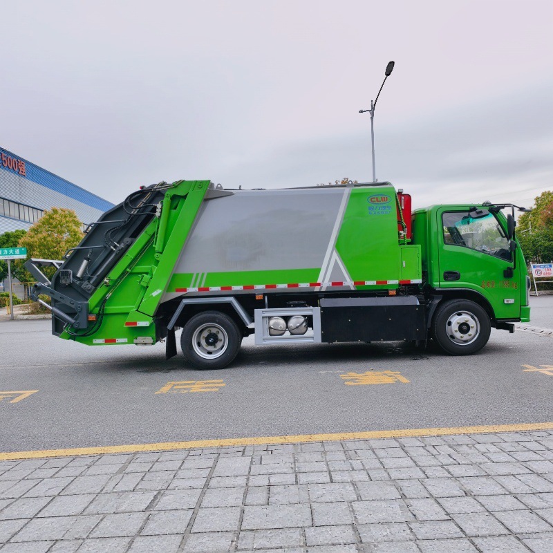 Shaanxi Auto's pure electric 8-cubic-meter sanitation garbage truck with automatic compression and unloading for waste collection and transportation in parks and scenic areas