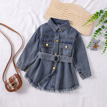 2024春秋新款女童韩版洋气牛仔裙儿童小女孩宝藏复古百搭连衣裙