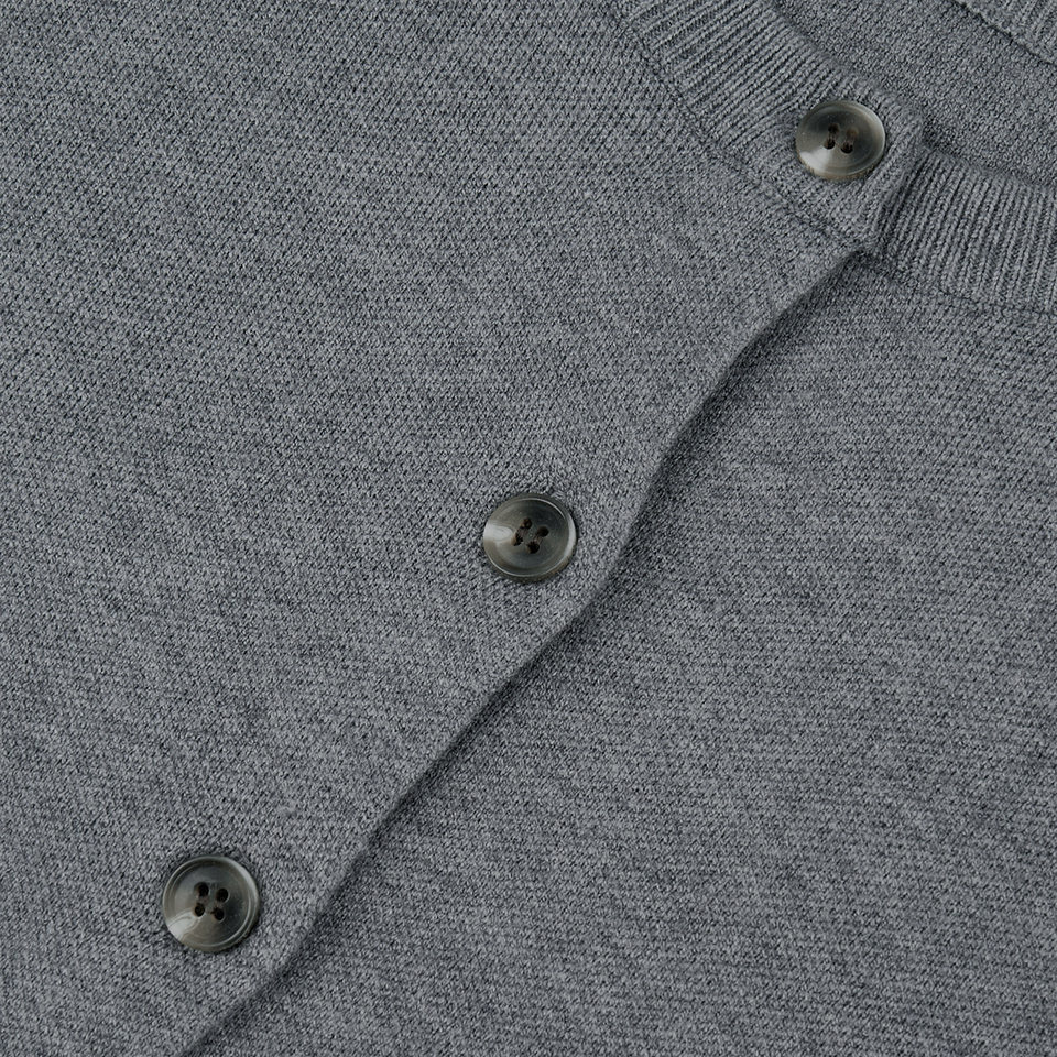 Bộ đầm dệt kim nữ gồm áo cardigan cài nút dáng ôm và quần ống đứng — Màu be, màu xám chi tiết 23