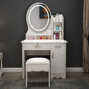European Style Dressing Table Bedroom Small Apartment Simple Mini Girl Makeup Cabinet Ultra Small Makeup Table Storage Cabinet Integrated Cabinet