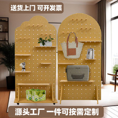可動ラック フロアスタンド ライブブロードキャスト 商業用無垢材収納ホールボード収納ラック スタンド付き プーリー収納ラック