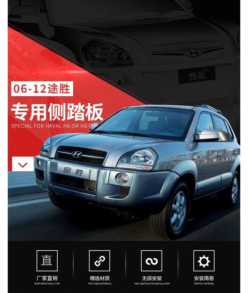 Applicable to modern brand new Tucson side pedal 23 Tucson L side pedal aluminum alloy welcome pedal