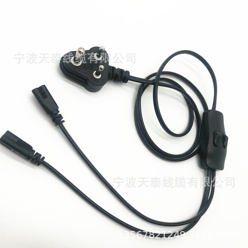 供应全铜南非品质认证三芯插头电源线 印度三插 南非电源线延长线