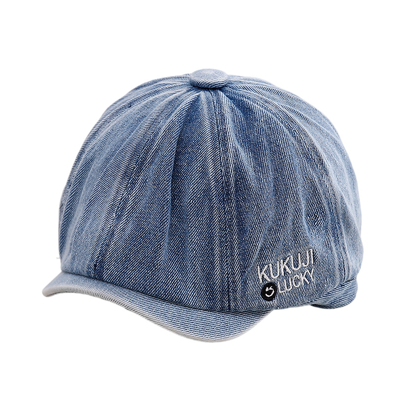 Niños vaqueros boina primavera y otoño pequeño niño tesoro lengua de pato periódico de la marea de los niños 2024 nuevo otoño otoño