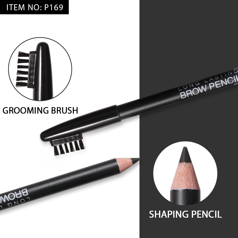 12 pieces per box of Cool Black wooden hard core eyebrow pencils. The water is not easy to smudge tattoos. The eyebrow pencils come with brushes undefined