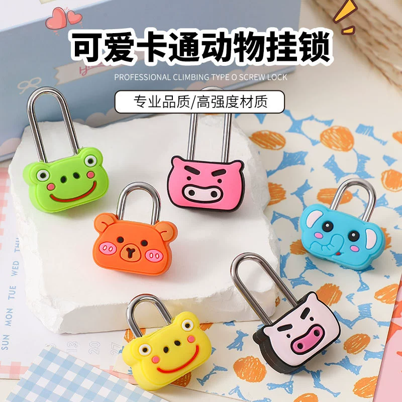 Поставка силиконовой мультяшной куклы, маленький замок, мини-мультяшный металлический ящик, навесной замок, студенческая коробка для канцелярских принадлежностей, замок с паролем