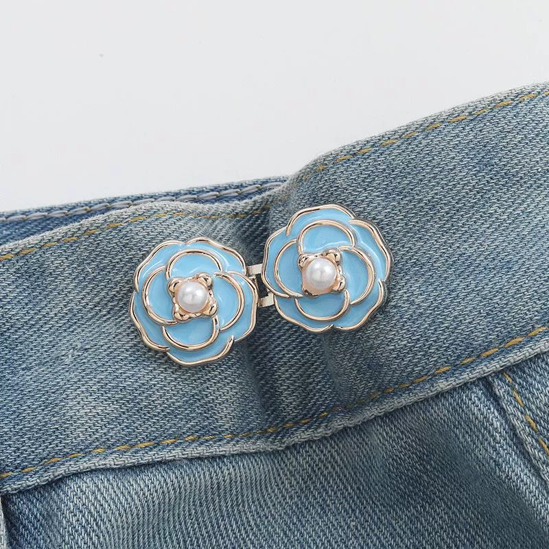 Nail-Free Removable Waist Buckle Pair, Flat-Bottom Seamless Buttons for Pants & Skirts, Assorted Designs