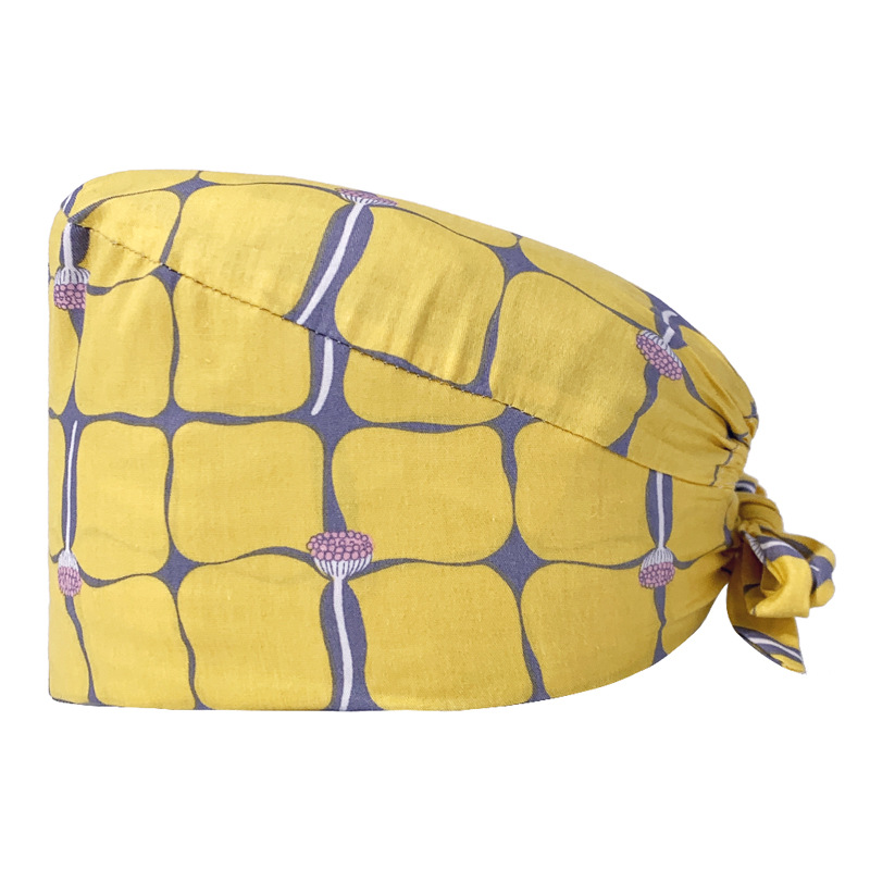Gorro de Enfermera Coreano Fresco y Lindo, 100% Algodón, Gorro de Médico, Dentista, Estética y Salón de Belleza con Estampado Lindo.
