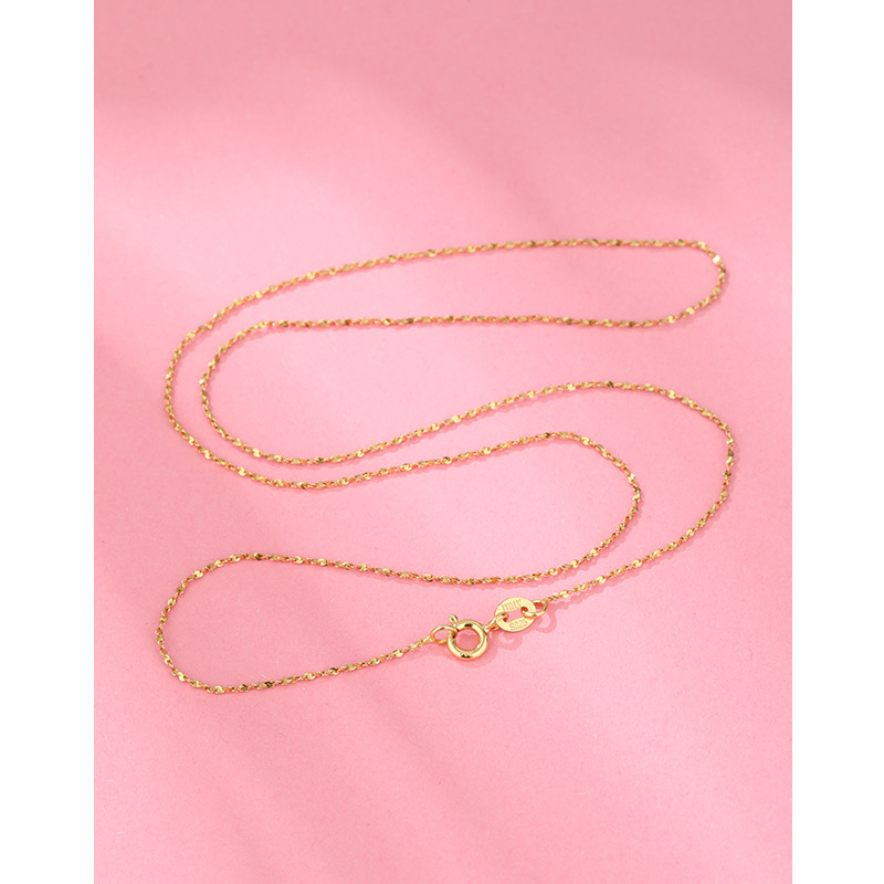 92 collar de plata esterlina mujer sin colgante caja de cadena de agua onda de semillas de melón Baotian octogonal cadena clavícula