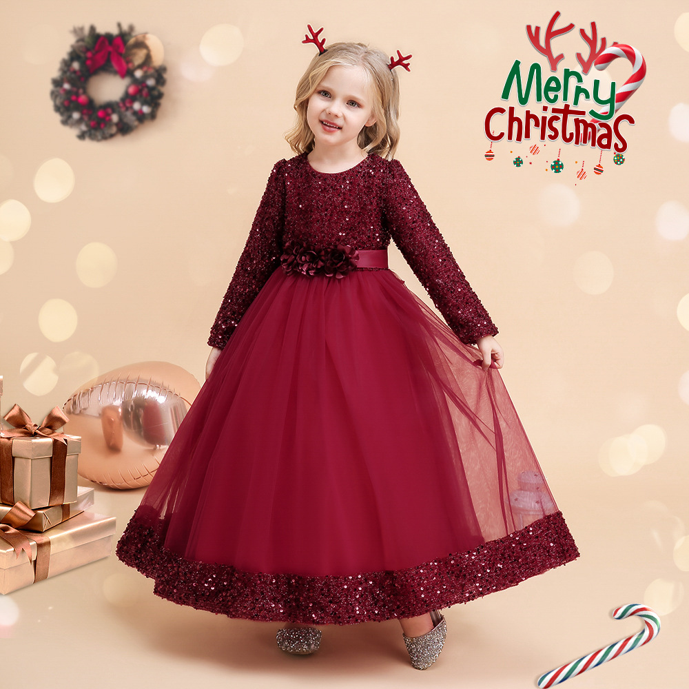 Nuevo Vestido Infantil de Amazon, Vestido de Princesa, Vestido de Novia, Vestido Largo para Niñas, Disfraz de Navidad
