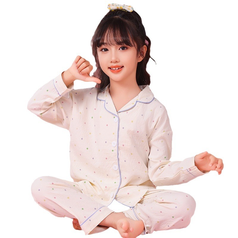 Pijamas infantiles primavera y otoño nubes de algodón encantador dibujos animados manga larga niña madre e hija ropa para el hogar