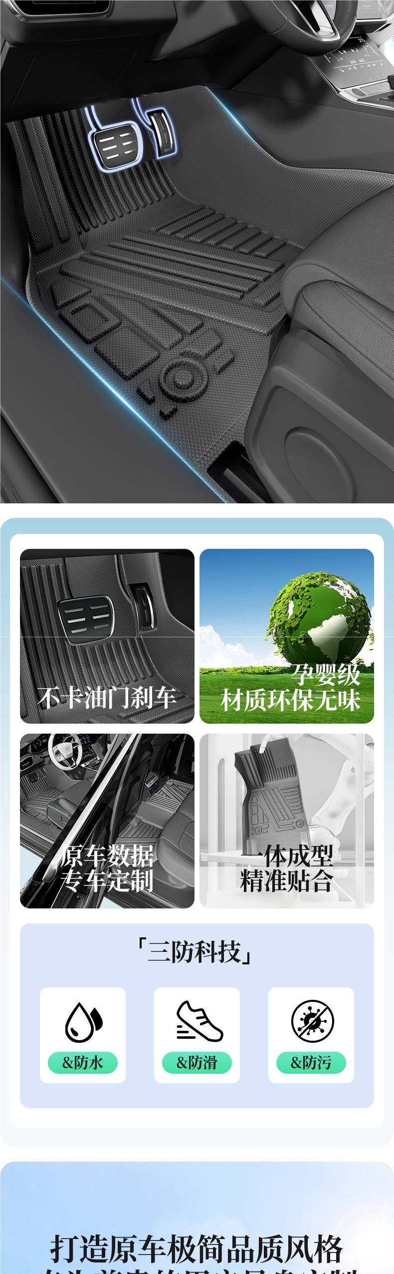 TPE car floor mats, full coverage, custom-made for specific car models, 2026 new and old models, carpet mats