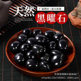 厂家销售黑曜石大颗粒抛光碎石滚石花盆鱼缸家居桌面装饰石工艺品