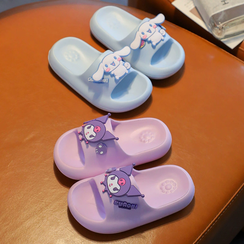 Детские тапочки Sanrio, летние милые домашние Нескользящие тапочки для девочек, сандалии для дома и улицы с героями мультфильмов