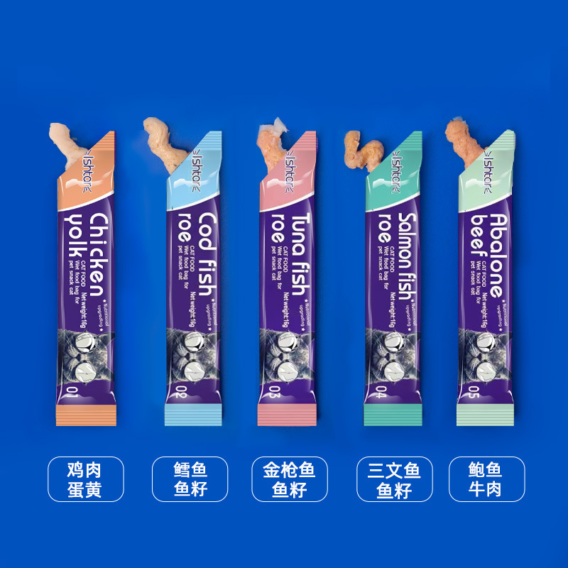 Ishtar Cat Strips Bagged Cat Snacks Kitten Nutrition Nourishing Wet Food Pack Pet Wholesale Kitten