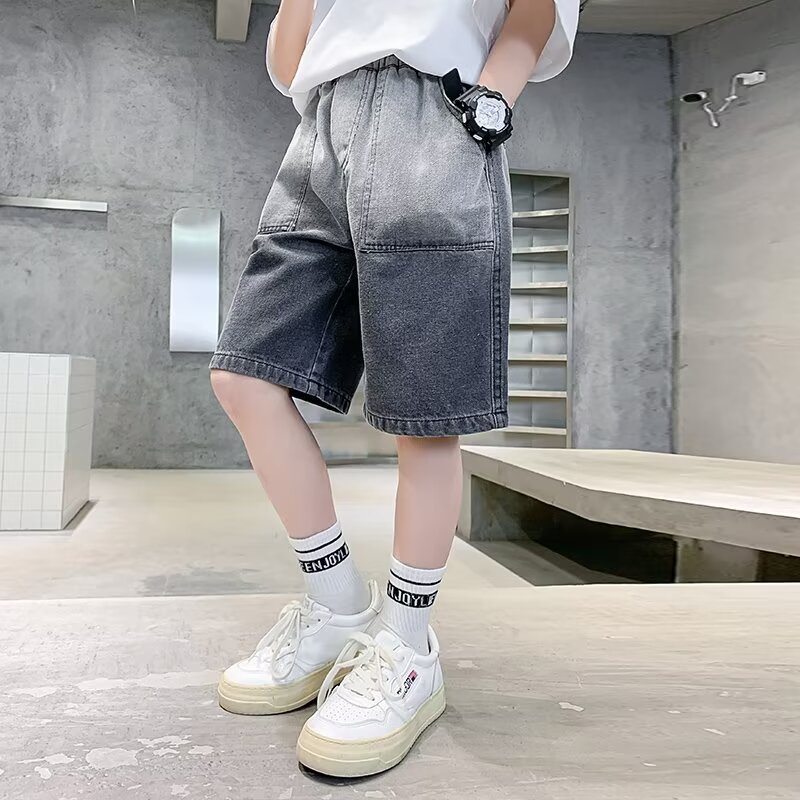 男童牛仔短裤夏季2024新款韩版中大儿童装七分裤男孩薄款中裤子潮