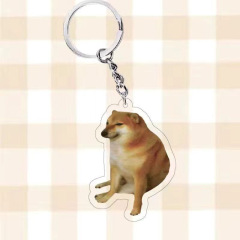 パロディーチーズペットアクリルキーホルダーかわいい柴犬バックパックペンダント面白い表現パッケージインスタイル