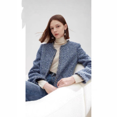 朗姿フランス復古小香風高級感の短い肩のデザイン感の上着2025春の新作女性