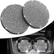 跨境镶钻水杯垫硅胶防滑垫杯子软胶隔热垫水钻创意车载汽车用品