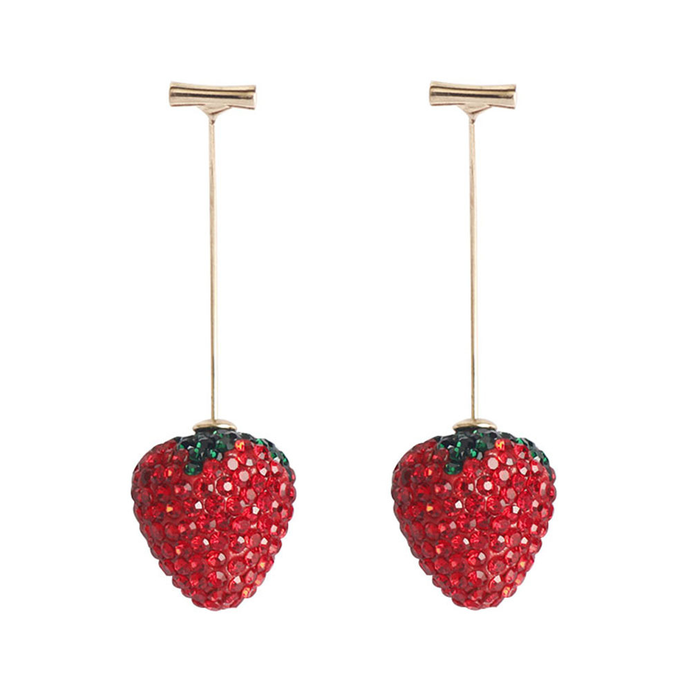 12g Weight Alloy Ear Needle Material Ear Studs Classification 1 Pair Quantity Holiday, Tea Party Occasion Zinc alloy Material Strawberry Pattern All Seasons Season Women's Gender Plating Design Sweet, Simple Style Style 1 Pair Sweet Simple Style Strawberry Plating Zinc Alloy Ear Studs 27