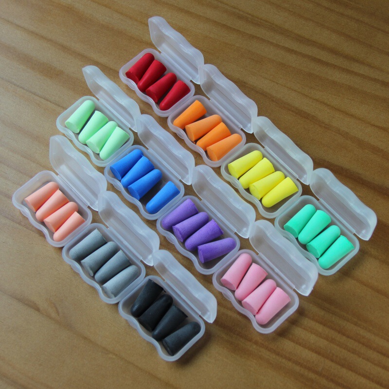 メーカーの卸売りの箱の中の防音のゆっくりと耳栓を弾きます。騒音を防ぐ睡眠学習耳栓航空耳栓は色を指定します。|undefined