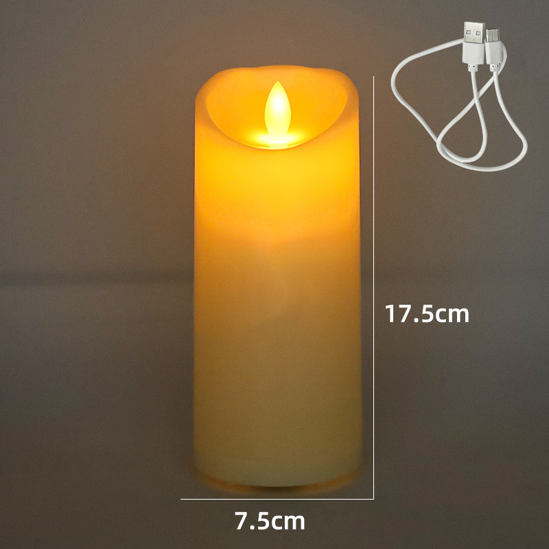 Vela recargable USB lámpara de vela de simulación boda KTV club decoración lámpara led luz de vela electrónica vela transfronteriza