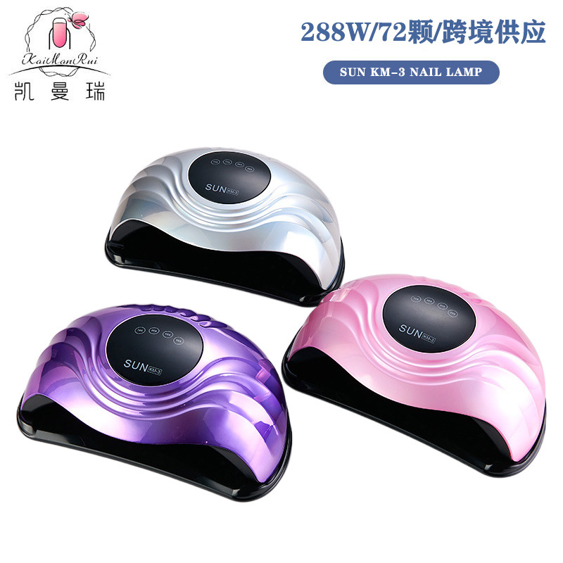 Lámpara de Uñas Transfronteriza al por Mayor, Lámpara de Fototerapia de Alta Potencia de 288W para Secado Rápido de Esmalte de Uñas en Gel, Lámpara UV Inteligente para Curado de Uñas