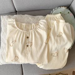 卡通圆领春秋季长袖长裤睡衣女款可爱学生少女甜美外穿家居服套装
