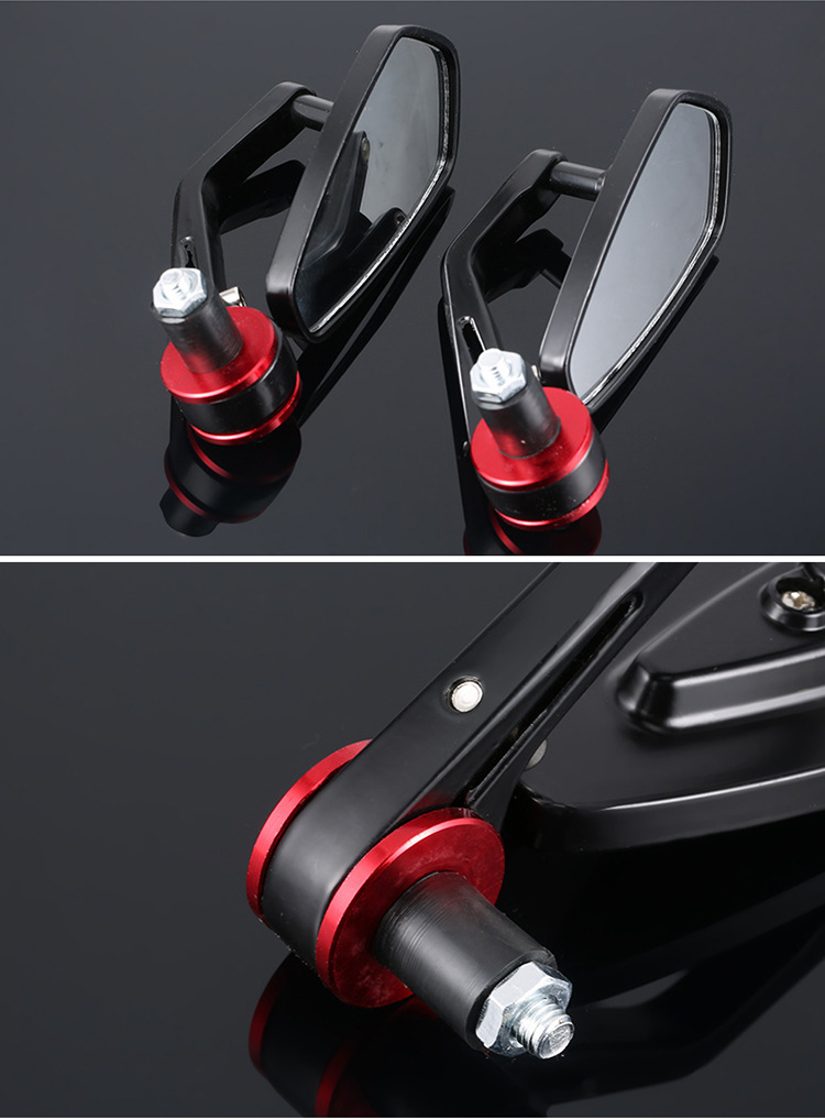 Motorcycle and Electric Vehicle Rearview Mirror, Handlebar Folding Mirror, Handlebar End Cap, Reflector, Rearview Mirror, Rotatable Blue Mirror