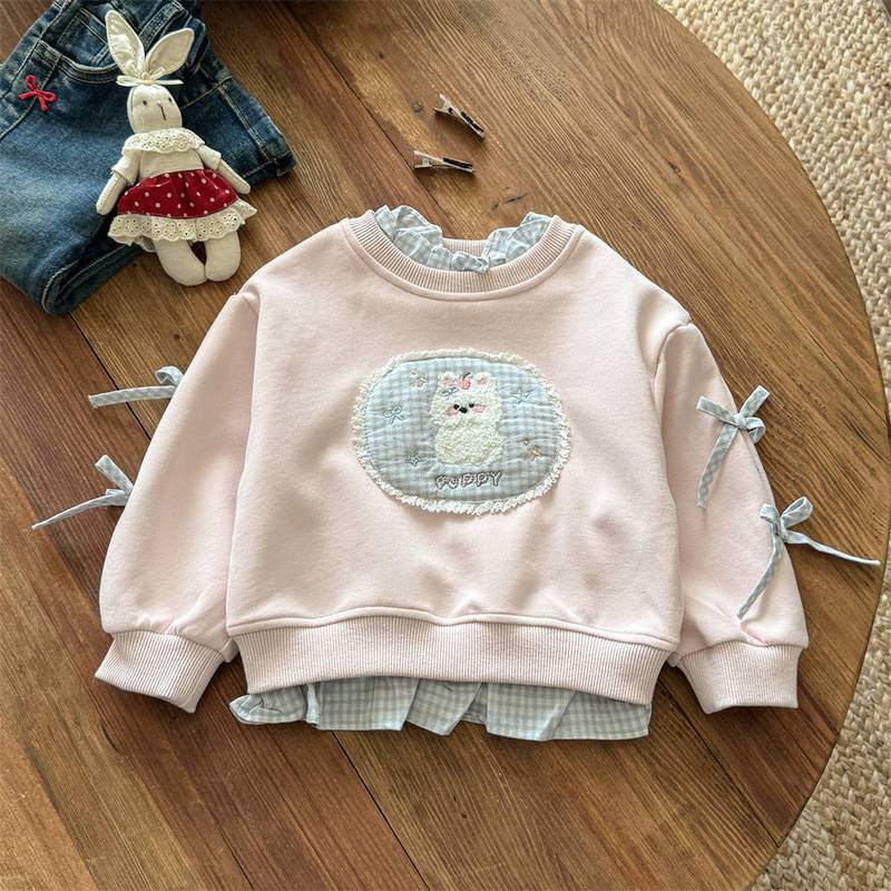 甜小司女童卫衣春秋款新款女孩假两件衣服儿童装宝宝秋季长袖上衣|undefined