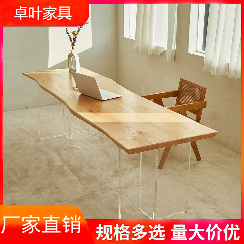 Modern Small Apartment Solid Wood Desk Creative Designer Suspension Workbench Nordic Acrylic Fashion Computer Desk