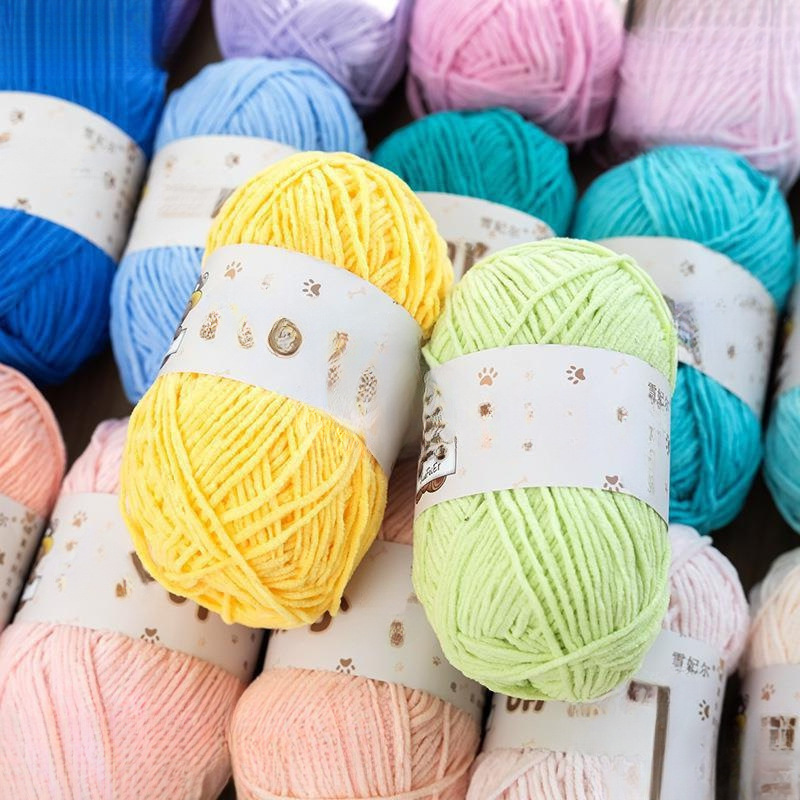 萌亚光尼尔雪牛奶手工钩针玩偶编织材料包毛线团小吖