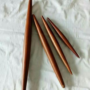 Rolling pin pear wood two-end pointed pin rolling tool fish belly pin belly pin middle thick two-end thin pin