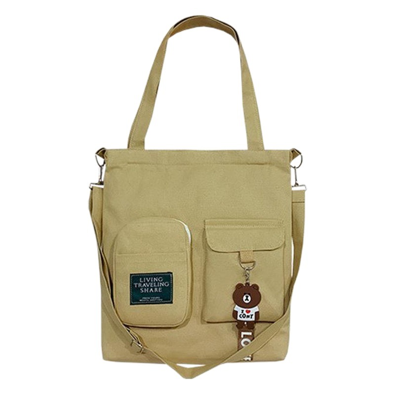 Cross-Border Canvas Bag, New Style Personalized Cross-Body Bag, Student Campus Handbag, Simple Casual Korean Style Casual Shoulder Bag