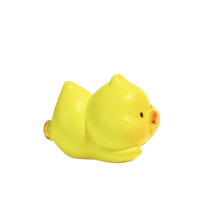 Adornos de micro paisaje, pequeños accesorios de resina animal de pollo amarillo, muñecos lindos creativos, adornos de escritorio, adornos artesanales