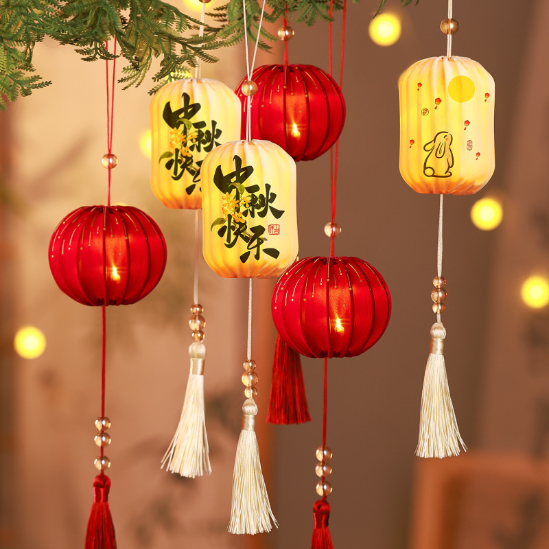 中秋节发光小灯笼2025新款成品古风汉服拍照宫灯挂饰中式户外装饰|undefined