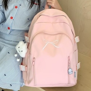 Cute Bow Student Schoolbag Female 2025 New Small Fresh Casual Backpack Fashion Versatile Commuter Backpack