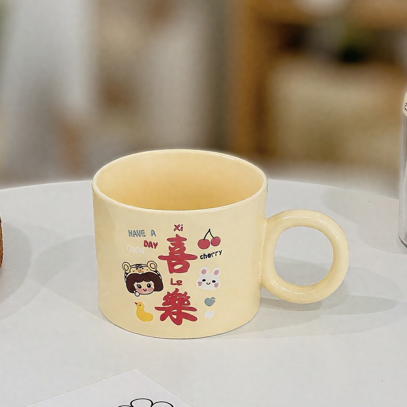 招财猫马克杯高级感创意陶瓷杯子情侣杯高颜值跨境咖啡杯伴手礼品|undefined