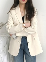 小さいスーツのコートの女性の新型の2025韓国版の春と秋のレジャーのゆるいネットの赤い秋のスーツの上着の英倫の風潮