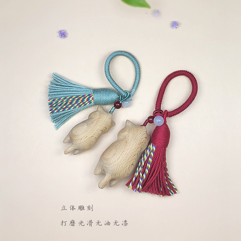 榉木悠闲小猫钥匙扣钱包书包创意挂饰小礼品diy配件手机链挂件|undefined