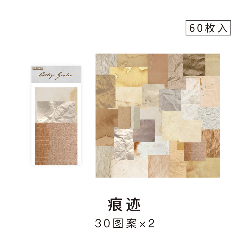 Yanji material de papel Cottage Garden Serie base de papel de estilo coreano Luz Retro Diario decoración 60 piezas en 6 tipos