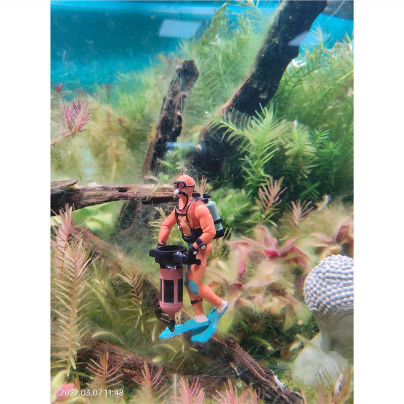 Pequeño tanque de peces decoración de paisaje decoración buzo visualización tanque de peces sala de estar pequeño paisaje decoración figura rana